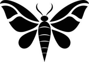 A simple yet elegant silhouette of a butterfly, perfect for use in designs, patterns, and illustrations vector