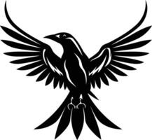 A powerful black silhouette of a bird in flight vector