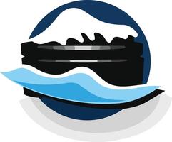 Abstract illustration of a wave crashing over a barrel vector