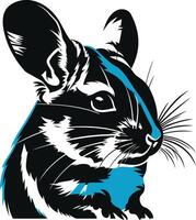 Black and Blue Chinchilla Portrait vector
