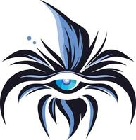 Abstract Eye with Blue and Black Feathers vector
