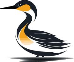 Stylized Illustration of a Duck on Water vector