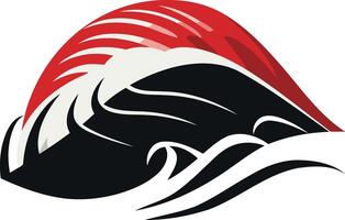 Abstract Illustration of a Red and Black Wave vector