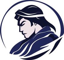 Profile of a Warrior in a Circle vector