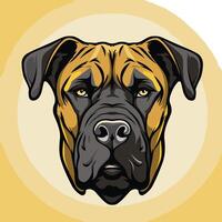 Close up Portrait of a Powerful Dog vector