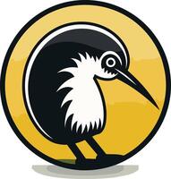 Kiwi Bird Illustration in a Circle vector