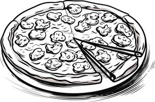 Pizza with Slices Cut Out vector