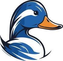 Blue Duck Head with White Background vector