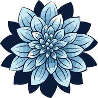 Blue Flower with Navy Background vector
