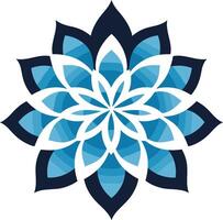 Abstract Blue and White Mandala vector