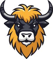Illustration of a Bull's Head with Orange Fur vector