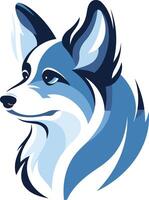 Blue and White Abstract Dog Portrait vector
