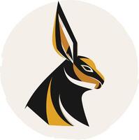 Abstract Black and Yellow Rabbit vector
