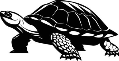 A striking silhouette of a turtle, perfect for logo design, branding, or as a decorative element for nature themed projects vector