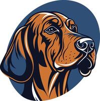 Portrait of a Loyal Hound Dog vector