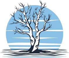 Bare Tree Against a Blue Sky vector