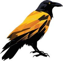 Abstract Raven with Geometric Details vector