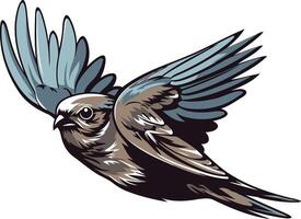 Bird in Flight Detailed Illustration vector