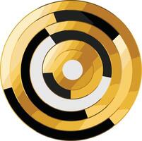 Abstract Circular Design with Gold, Black and White vector