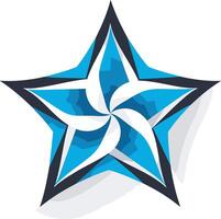 Abstract Blue Star with White Swirl vector