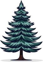 A Single Evergreen Tree vector