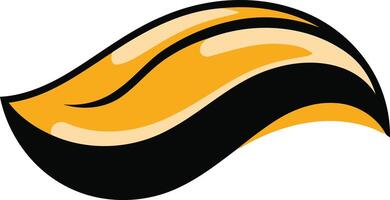 Abstract Yellow and Black Curved Shape vector