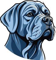 Blue Dog Portrait with a Serious Expression vector