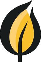 Abstract Flame Design with Black and Yellow Colors vector