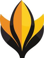 Abstract Flower Design in Black and Yellow vector