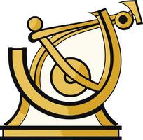 Golden Abstract Design with a Circular Element vector