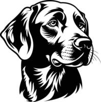 Black and white illustration of a labrador retriever's head in profile vector