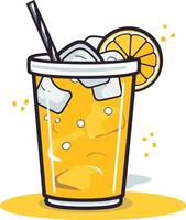 Refreshing Orange Juice with Ice Cubes vector