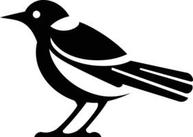 A simple, black and white silhouette of a bird, perfect for logos, icons, and branding vector