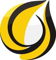 Abstract Design with Yellow and Black Curves vector