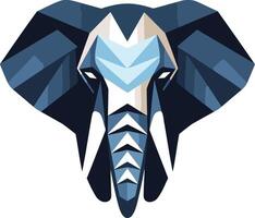 Geometric Elephant Head Illustration vector