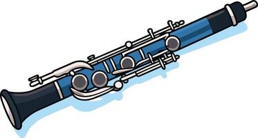 Blue Clarinet with Silver Keys vector