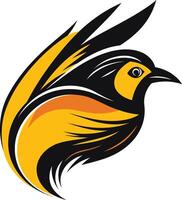 Abstract Yellow and Black Bird Illustration vector