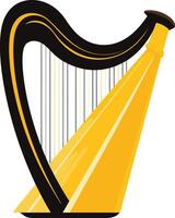 Golden Harp with Black Strings vector