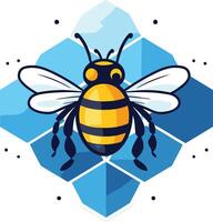 Bee on a Honeycomb Pattern vector