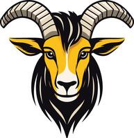 Portrait of a Goat with Striking Horns vector