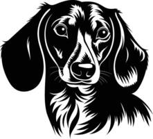 A striking black and white illustration of a dachshund's head, perfect for pet lovers and dog breed enthusiasts vector