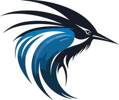 Stylized Bird Design in Blue and Black vector