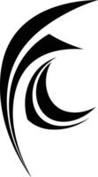 Abstract black and white logo design featuring a stylized wave or crescent shape vector