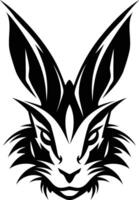 A bold, tribal style rabbit head design, perfect for tattoos, logos, and more vector