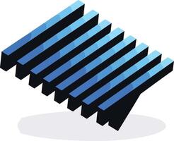 Abstract Blue and Black Isometric Pattern vector