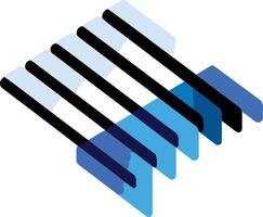 Abstract Geometric Composition with Blue and Black Lines vector