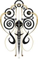 Abstract Art Deco Design with Black and Gold vector