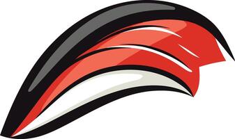 Abstract Red and Black Curved Shape vector