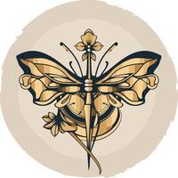 Steampunk Butterfly with Clockwork Wings vector