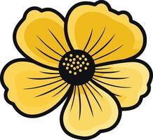 Yellow Flower with Black Center vector